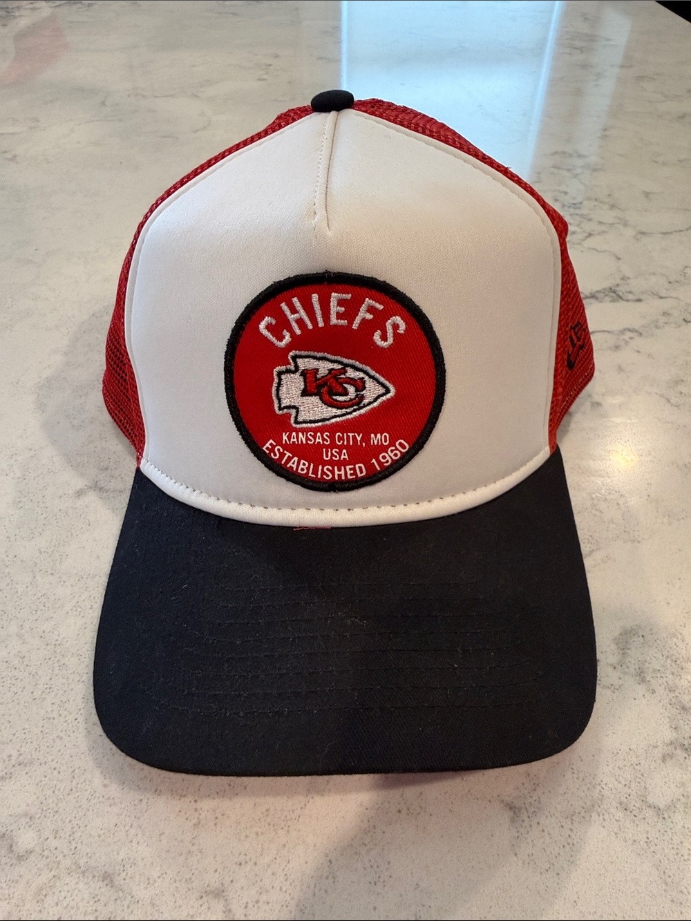 New Era Kansas City Chiefs Red White Black Trucker Hat